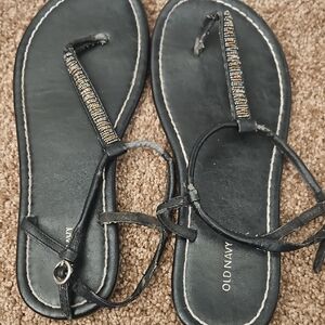 Old Navy Black Beaded Sandals for Women